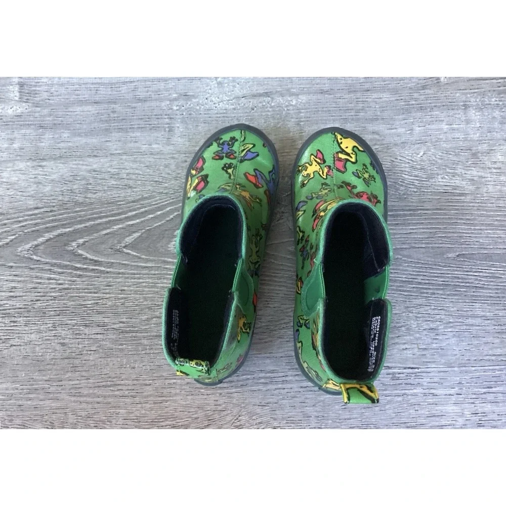 Dansko Vicki Vegan Kids Youth Size 3 EU 33 Green Rain Boots with Colorful Frogs